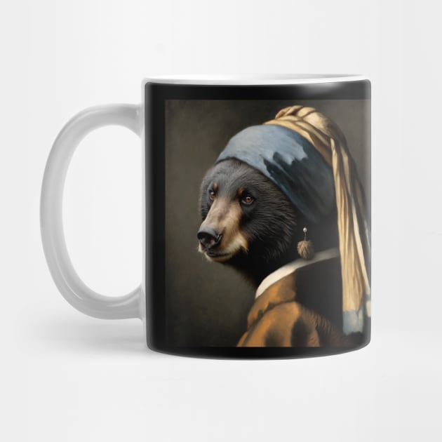 Wildlife Conservation - Pearl Earring Black Bear Meme by Edd Paint Something